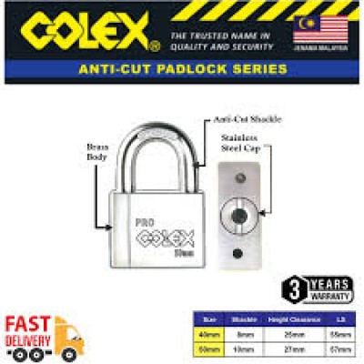 COLEX 5 PCS Anti Cut Series PadLock With Master Key