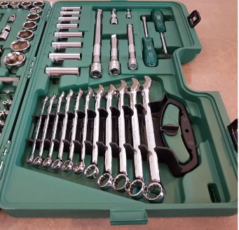 SATA 09014A: 122pc Mechanic Hand Tools Set, DR.1             4 + 3             8 + 1             2 Socket Set (mm)