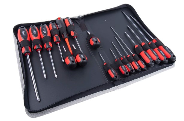 Engineers Phillips, Pozidriv, Slotted Flared, Slotted Parallel Screwdriver Set, 18-Piece