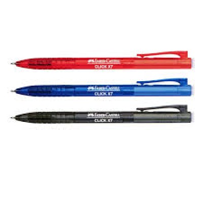 PEN- FABER CASTELL 1422 CLICK X7 BALL PEN, BLACK BLUE