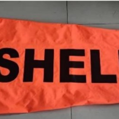 Wind Sock With Shell black wording