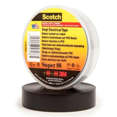 3M Scotch Vinyl Electrical Tape (BLACK) 3 4" X 66'