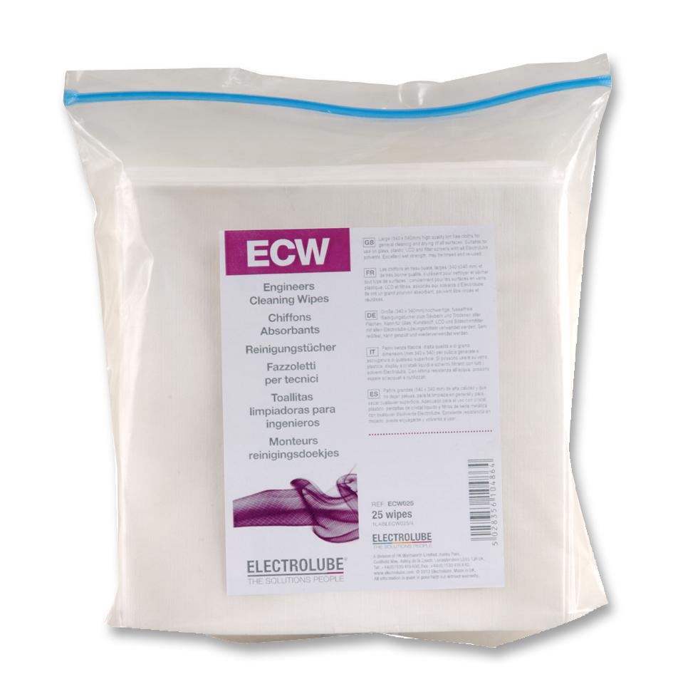 Engineer's Cleaning Wipe, Lint Free, Re-Usable, Extremely Absorbent, Pack of 25